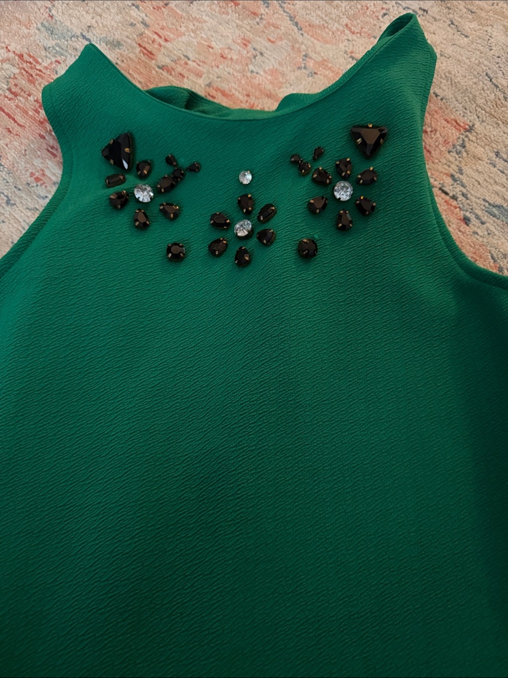 Gianni Bini Emerald Green Jeweled Sleeveless Tank